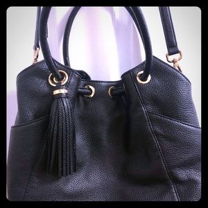 Michael Kors bag black leather with gold hardware